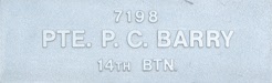 Image of plaque on tree S014 for Patrick Cecil Barry
