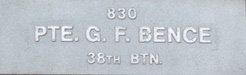 Image of plaque on tree N013 for George Forsyth Bence