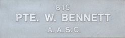 Image of plaque on tree N015 for William bennett