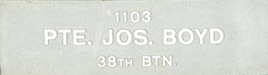 Image of plaque on tree S028 for Joseph Boyd