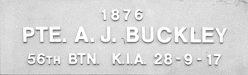 Image of plaque on tree N035 for Albert Joseph Buckley