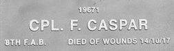 Image of plaque on tree N048 for Frederick Caspar