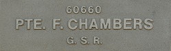 Image of plaque on tree N049 for Francis Chambers