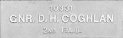 Image of plaque on tree S058 for David Coghlan