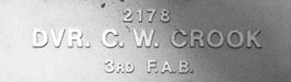 Image of plaque on tree S078 for Cecil Crook