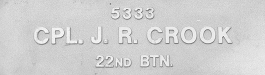 Image of plaque on tree S076 for James Crook