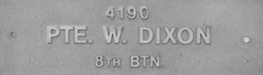 Image of plaque on tree N089 for William Dixon