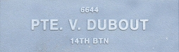 Image of plaque on tree S086 for Vere Dubout
