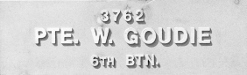Image of plaque on tree N113 for William Goudie
