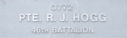 Image of plaque on tree S124 for Robert Hogg