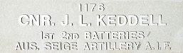 Image of plaque on tree S134 for James Keddell