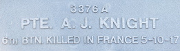 Image of plaque on tree N141 for Alfred Knight (Hallam)