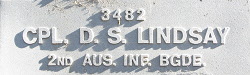 Image of plaque on tree S146 for David Lindsay