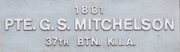 Image of plaque on tree S162 for George Mitchelson