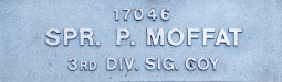 Image of plaque on tree N165 for Percy Moffatt