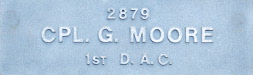 Image of plaque on tree N169 for george Moore