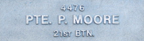 Image of plaque on tree N173 for Peter Moore