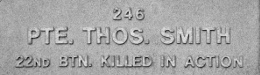 Image of plaque on tree S242 for Thomas Smith