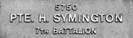 Image of plaque on tree n249 for William Symington