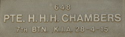Image of plaque on tree N047 for Harold Chambers