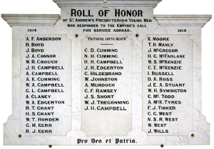 A photograph of the Roll of Honour